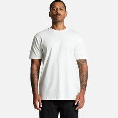 Male model wearing Look Design custom branded t-shirt in white
