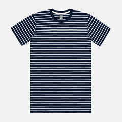 Look Design custom branded stripe t-shirt in navy and white