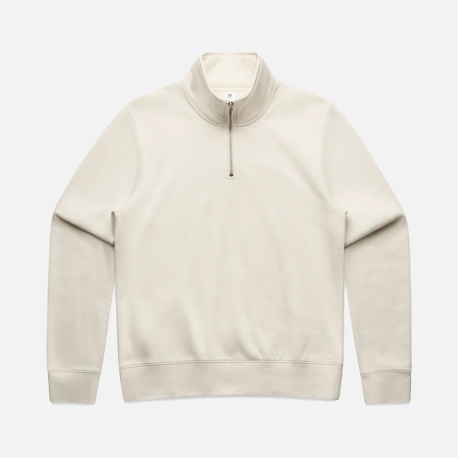 Custom branded Look Design half-zipped crew neck t-shirt in white