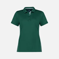 Look Design custom branded polos in green and white