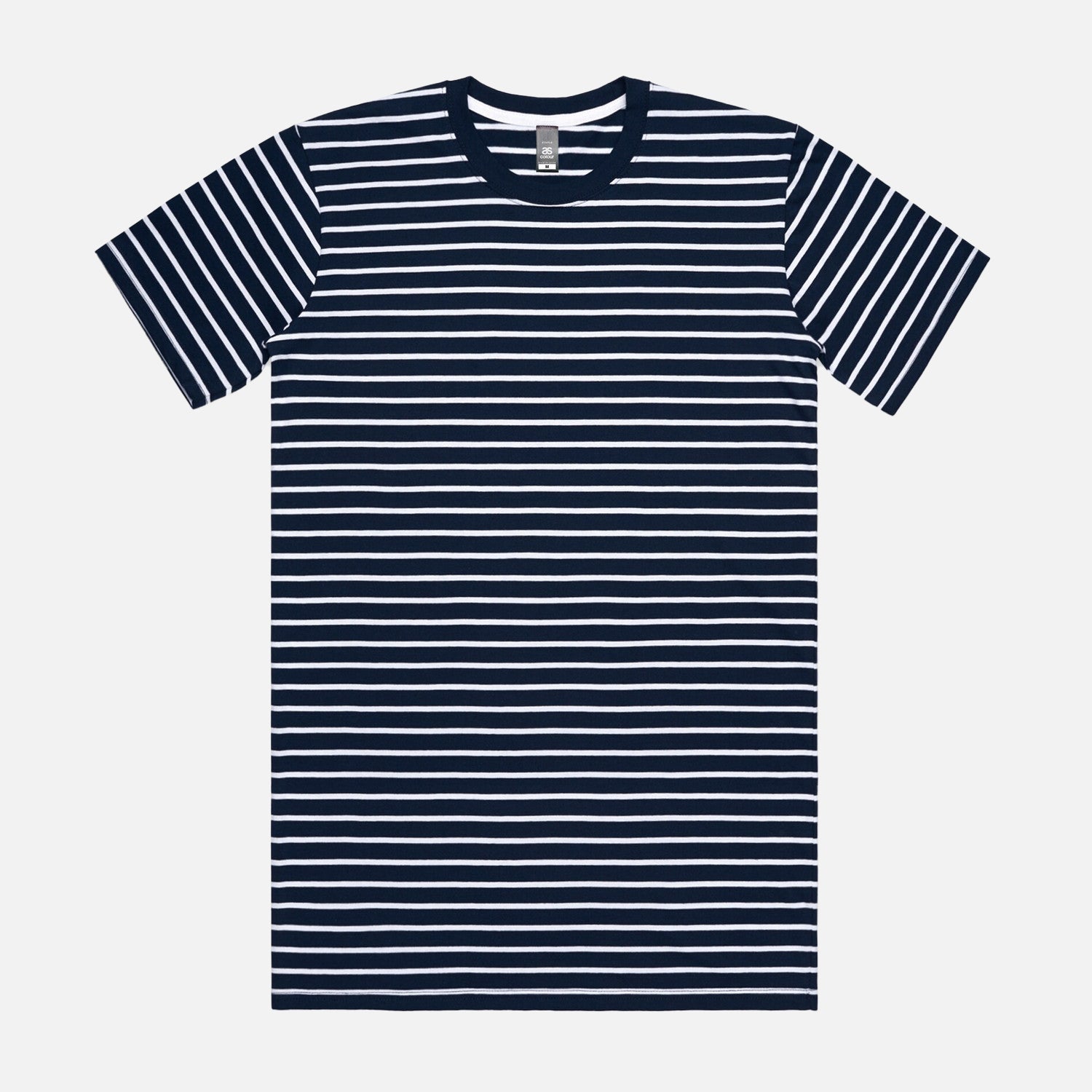 Look Design custom branded stripe t-shirt in navy and white